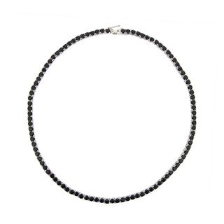 Glitzy Rocks Sterling Silver Black Spinel Necklace (26 1/2ct TGW