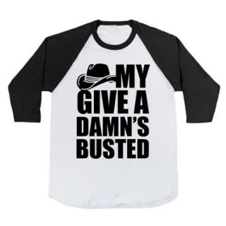 White/Black My Give A Damns Busted Baseball Graphic T Shirt (Size XL) NEW Cool