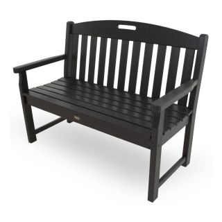 Trex Outdoor Furniture Yacht Club 24.25 in W x 47.5 in L Charcoal Black Plastic Patio Bench