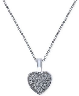 EFFY Diamond Heart Pendant Necklace (1/5 ct. t.w.) in 14k White Gold