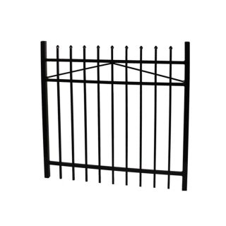 Ironcraft Black Powder Coated Metal Aluminum (Not Wood) Decorative Metal Fence Gate (Common: 4 ft x 6 ft; Actual: 3.92 ft x 6 Feet)