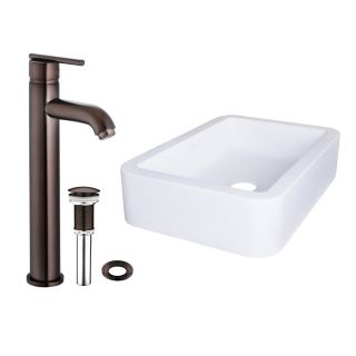 Navagio Composite Vessel Sink with Seville Bathroom Vessel Faucet by