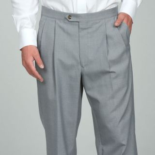 Sansabelt Mens 4 Seasons Light Grey Pleated Dress Pants  