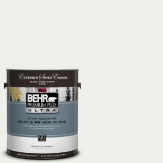 BEHR Premium Plus Ultra 1 Gal. #UL190 12 Falling Snow Satin Enamel Exterior Paint 985001