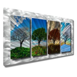 Four Seasons by Ash Carl Original Painting on Metal Plaque by All My
