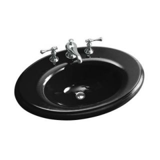 KOHLER Revival Drop In Cast Iron Bathroom Sink in Black Black K 2950 8 7