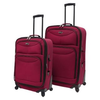 Traveler 2 Piece Expandable Spinner Luggage Set (Maroon)