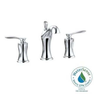 Avanity Fontaine 8 in. Widespread 2 Handle Mid Arc Bathroom Faucet in Chrome with Drain FWS1502CP